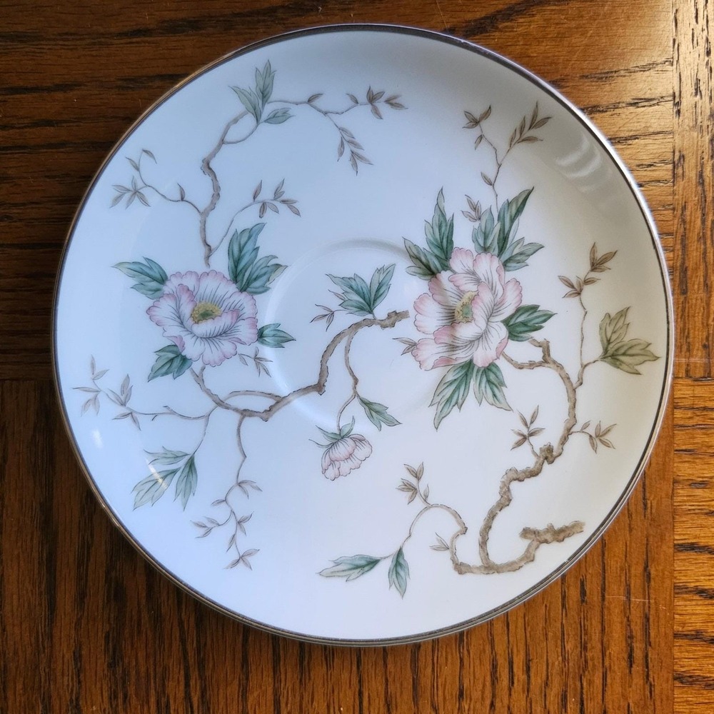 Noritake China Chatham 5502 Saucer Pink Floral Peony Japan 5.75 Inch Vintage